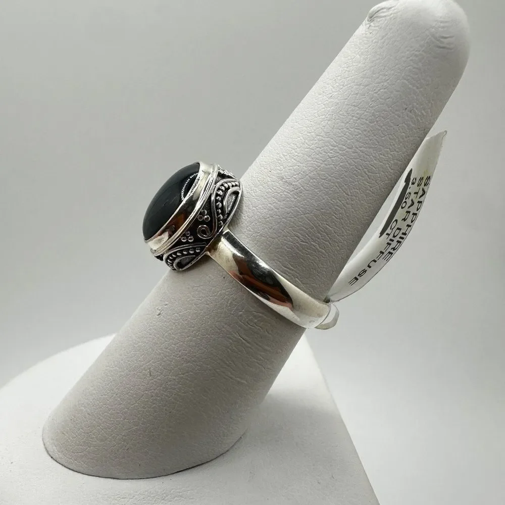 NWT 3.5ct Star Sapphire ring in Bali‎ Sterling Silver!